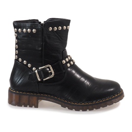 Stivali neri con fibbia A-30 e paillettes nero