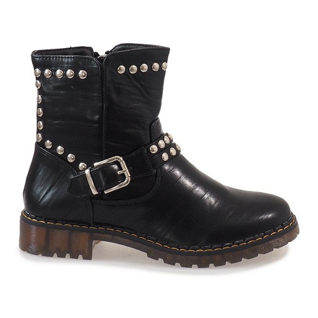 Stivali neri con fibbia A-30 e paillettes nero