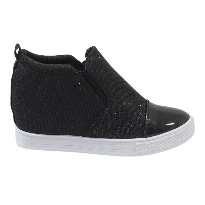 Sneakers nere sulla zeppa DD410-4 nero