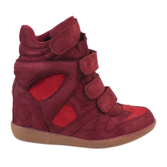 Sneakers con zeppa bordeaux H6601-45 rosso