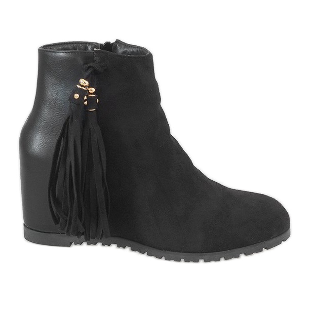 Stivaletti in camoscio nero boho JKD-39