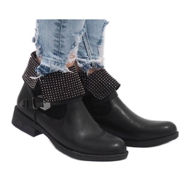 Stivaletti fasciati neri con paillettes LY-2698 nero