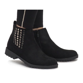 Queen Vivi Stivali Jodhpur in camoscio nero 108-107