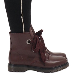 Kayla Shoes Stivaletti allacciati bordeaux PF276 rosso
