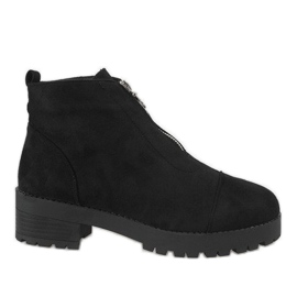 Kayla Shoes Stivaletti neri con tacco alto e cerniera 2017-3 nero