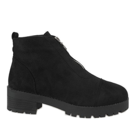 Kayla Shoes Stivaletti neri con tacco alto e cerniera 2017-3 nero