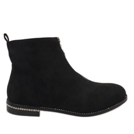 Stivaletti in camoscio nero con cerniera LL6300