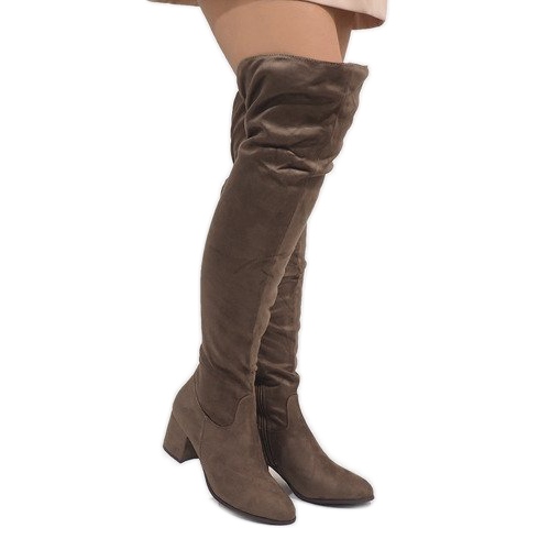 Stivali taupe su palo isolato 1704-8 beige