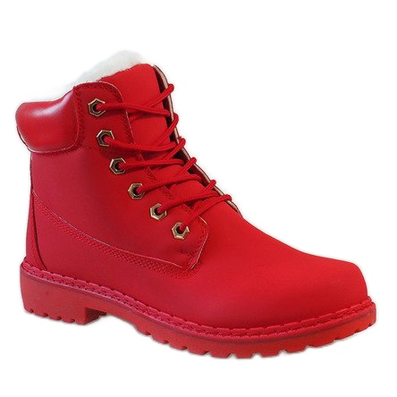 Stivali neri isolati B1819-6 rosso