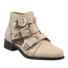Stivaletti beige aperti 99-36