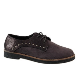 Scarpe stringate grigie con borchie LX155 grigio