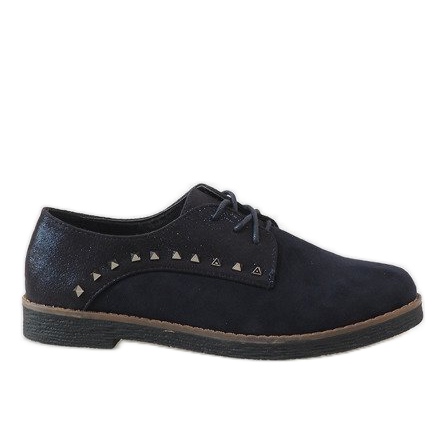 Scarpe stringate blu navy con borchie LX155