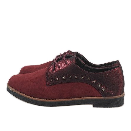 Scarpe stringate rosse con borchie LX155 rosso