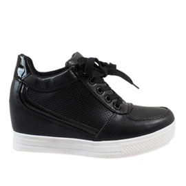 Sneakers nere con cerniera MY560 dorata nero