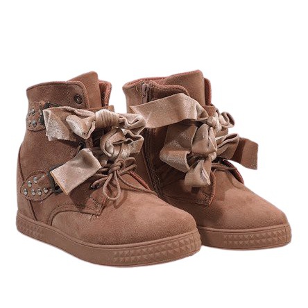 Sneakers rosa sulla zeppa A-79