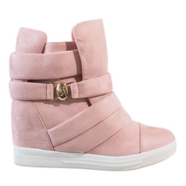 Sneaker con zeppa rosa H6507