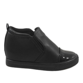 Sneakers nere sulla zeppa DD409-1 nero