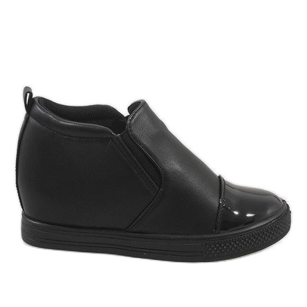 Sneakers nere sulla zeppa DD409-1 nero