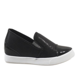 Sneakers nere sulla zeppa DD436-1 nero