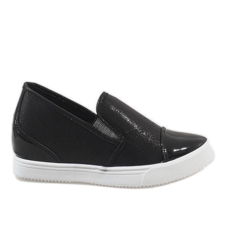 Sneakers nere sulla zeppa DD436-1 nero