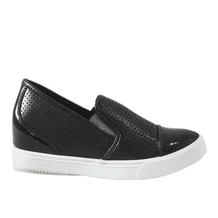 Sneakers nere sulla zeppa DD439-1 nero