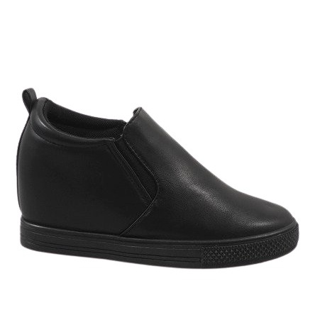 Sneakers nere sulla zeppa DD384-1 nero