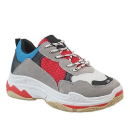 Scarpe sportive nere alla moda D1901-L65 grigio multicolore