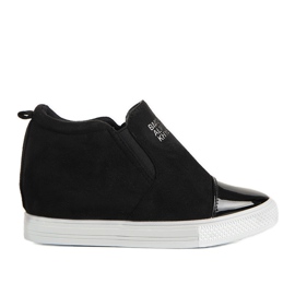 Sneakers nere sulla zeppa DD394-4 nero