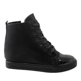 Sneakers nere con zeppa 29333-1 nero