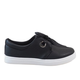 Sneakers nere con fiocco 3057-1 nero