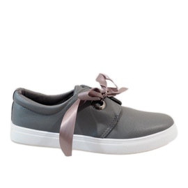 Sneakers grigie con fiocco 3057-3 grigio