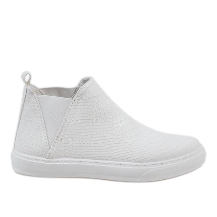 Sneakers alte bianche in pelle di serpente LT1599 bianca