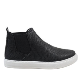 Sneakers alte nere in pelle di serpente LT1599 nero
