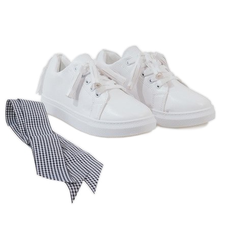 Sneakers bianche con frange HS713-9 bianca
