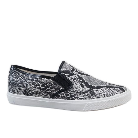 Sneakers slip on da uomo bianche YDB-9 bianca nero