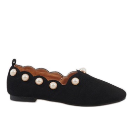 Ballerine nere con perle 588C-12A nero