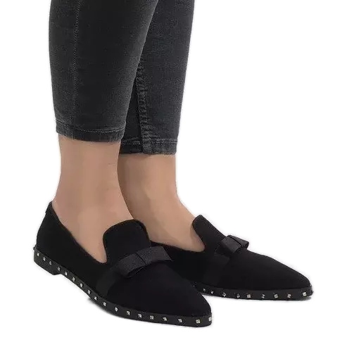 Scarpe slip-on nere con borchie B12-12 nero