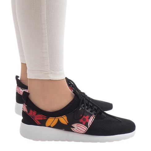 Sneakers Sportive Con Fiori 625 Nere nero