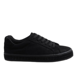 Sneaker stringate nere BS098 nero