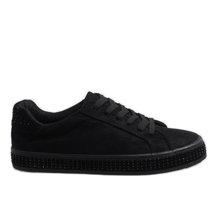 Sneaker stringate nere BS098 nero