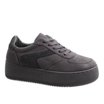 Sneakers grigie sulla piattaforma B318-21 grigio