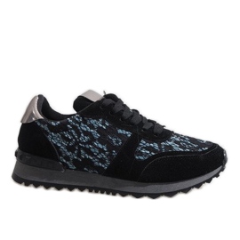 Sneakers nere con laccio G-100 nero