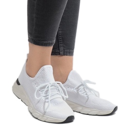 7766-Y scarpe sportive bianche bianco