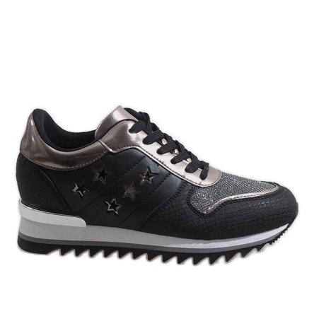 Sneakers nere con zeppa G-127 nero