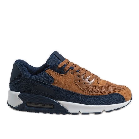 Scarpe sportive da uomo blu navy 8104 marrone