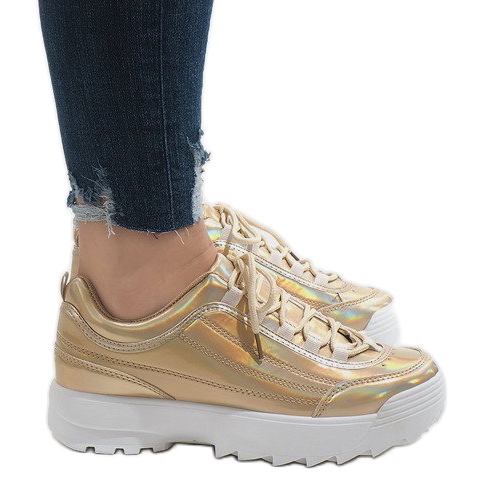 Scarpe sportive alla moda oro 82017 d'oro