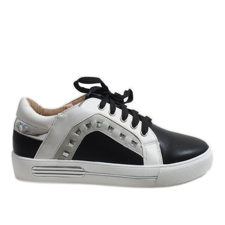 Sneakers nere da donna con zeppa BH-115 nero