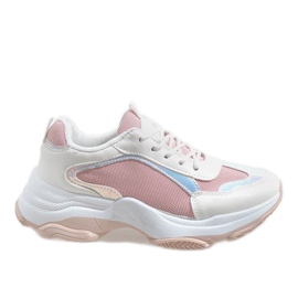 Scarpe sportive rosa alla moda 2018-6 bianco