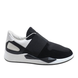 Sneakers nere in lycra R371 nero