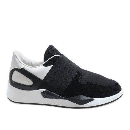 Sneakers nere in lycra R371 nero